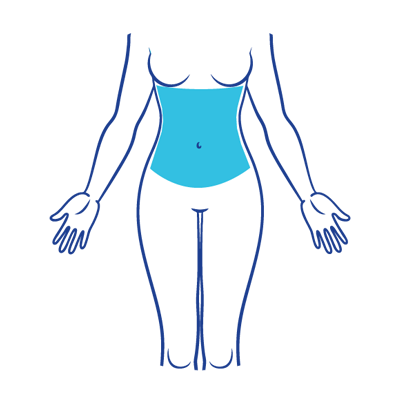 Depilação mulher abdómen